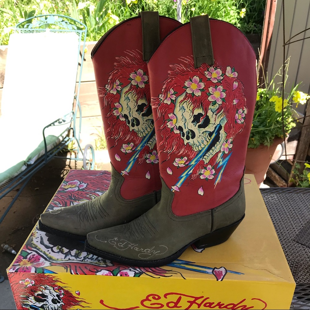 Ed Hardy western boots